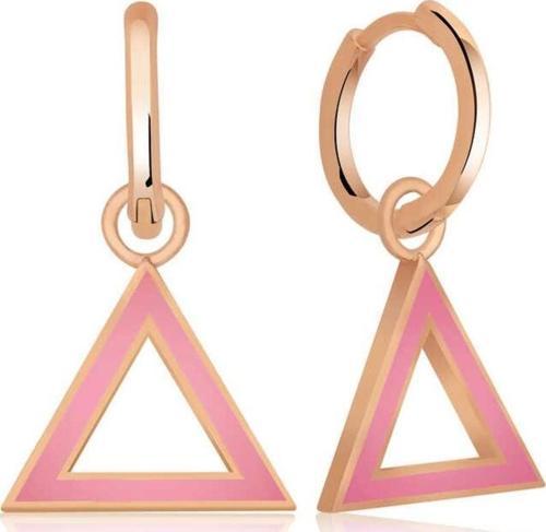 Gümüş Fosforlu Pembe Üçgen Küpe