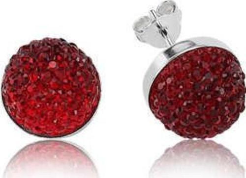 925 Ayar Gümüş Kırmızı Çivili Küpe