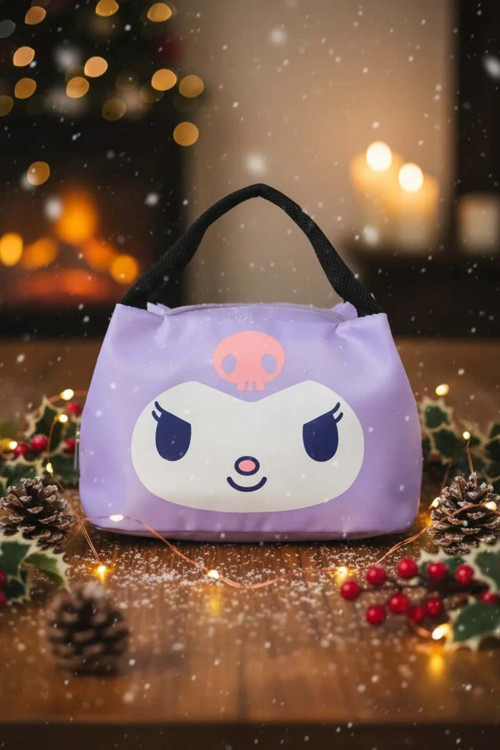 Lisanslı Kuromi Yemek Çantası 26 Cm – Hafif Sevimli Lunch Bag