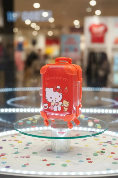 Lisanslı Hello Kitty Mini Bavul Saklama Kutusu – Şeffaf Kapaklı 13 Cm