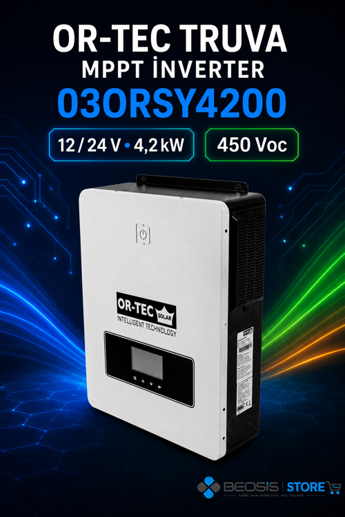 TRUVA MPPT İNVERTER 03ORSY4200 12 / 24 V 4.2 KW MPPT İNVERTER / 450 VOC