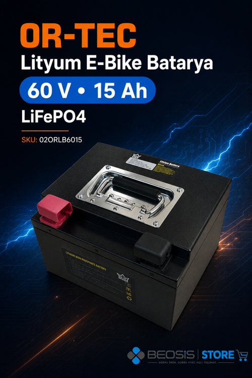LİTYUM E-BİKE BATARYA 02ORLB6015 60 V 15 Ah LiFePO4 E-BİKE BATARYA