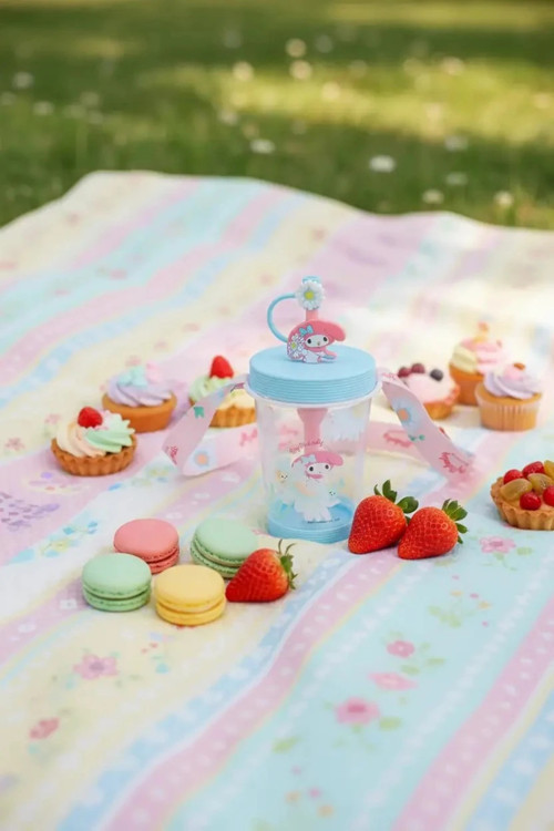 Sanrio Lisanslı Askılı ve Pipetli Plastik Seyahat Bardağı My Melody 535 ml