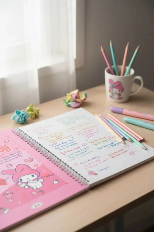 Lisanslı My Melody Retro Koleksiyonu A4 Spiral Telli 60 Sayfa Defter