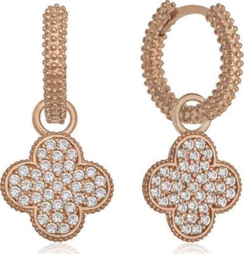 Gümüş Halka Yonca Küpe