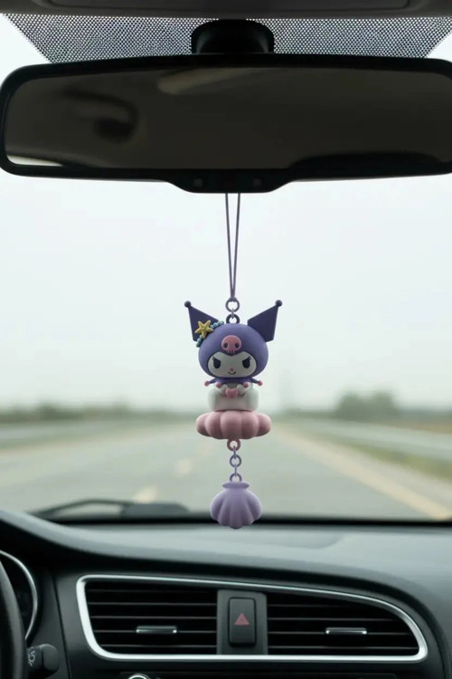 Sanrio Lisanslı Okyanus Temalı Kuromi Araç Süsü - Dikiz Aynası Aksesuarı 15 cm