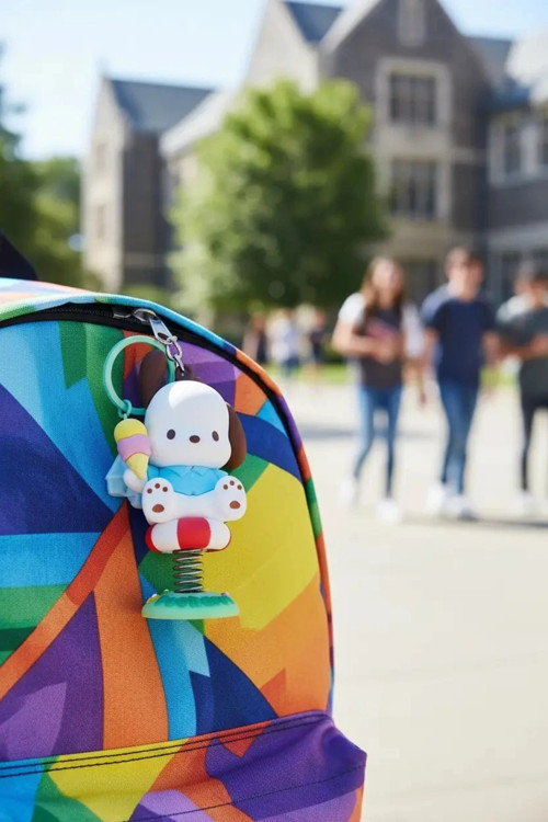 Sanrio Lisanslı Yaz Serisi Pochacco Karakterli Hareketli Figür Anahtarlık ve Çanta Aksesuarı