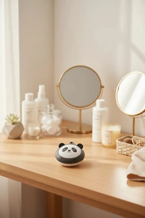 We Bare Bears Lisanslı Masaj Etkili Saç Fırçası - Panda Figürlü Kompakt Saç Bakım Fırçası