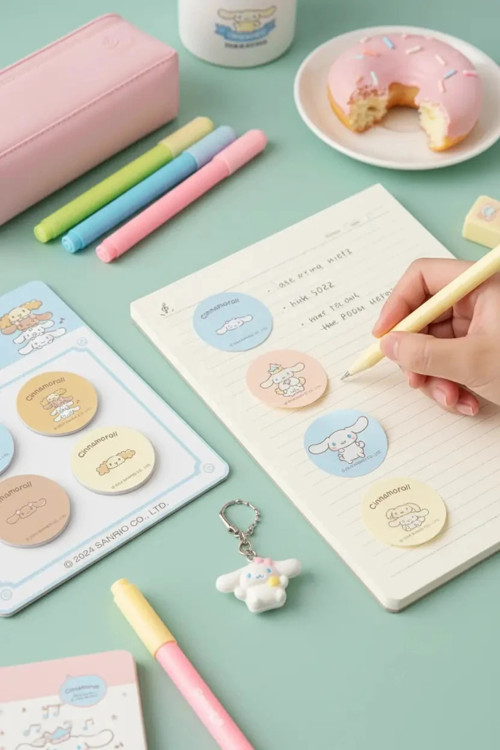 Lisanslı Cinnamoroll Yuvarlak Yapışkan Mini Notlar – 80 Yaprak