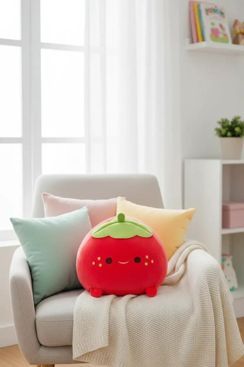 Lisanslı Çilek Peluş Oyuncak 30 Cm – Yumuşacık Sevimli Dekoratif Tasarım