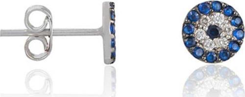 Gümüş Nazar Çivili Küpe