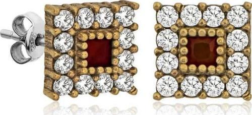 Gümüş Otantik Kare Çivili Küpe