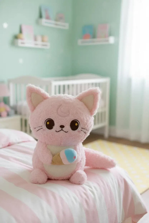 Lisanslı Çöl Yıldızı Peluş Oyuncak 40 Cm – Dondurmalı Pembe Tasarım