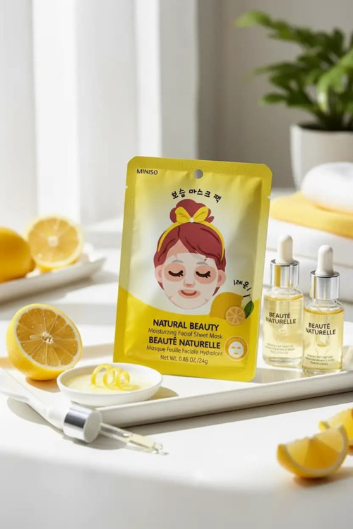 Doğal Güzellik Serisi Nemlendirici Kağıt Yüz Maskesi – Ferahlatıcı Limon Özlü Tek Kullanımlık