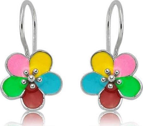 Gümüş Sallantılı Çiçek Çocuk Küpesi