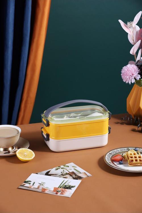 Bento Lunch Box Ofis-Okul İçin Yeni Nesil Sefer Tası Taşınabilir Yemek Kutusu  Çelik FF462