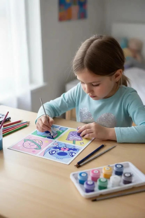 Lisanslı Stitch Parti Serisi Numaralı Yağlı Boya Seti 20 Cm – Hobi
