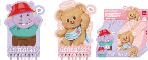 Lisanslı Butterbear Serisi Not Defteri Mini Boy Kompakt Tasarım 10.7 Cm