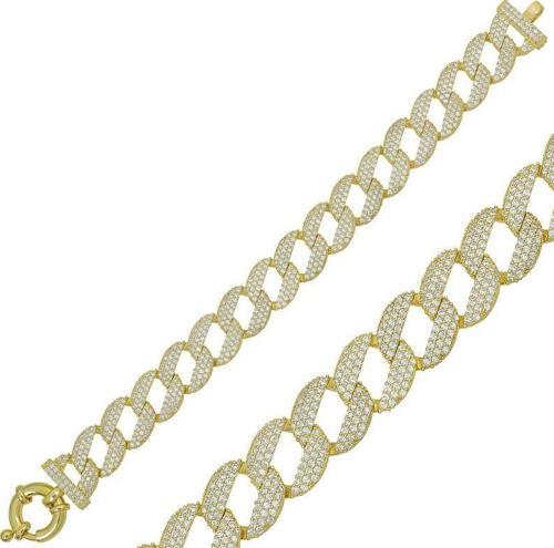 925 Ayar Gümüş Gold Taşlı Gurmet Bileklik