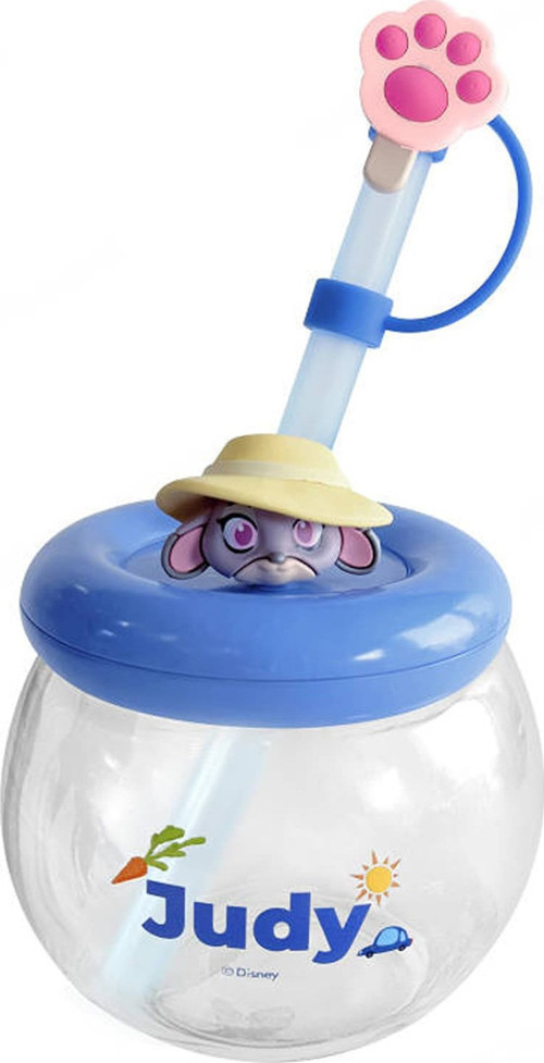 Zootropolis Lisanslı Pipetli Plastik Su Kabı 600 ml (Judy)