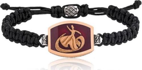 Gümüş Semazen Vav Desenli Makrome Erkek Bileklik