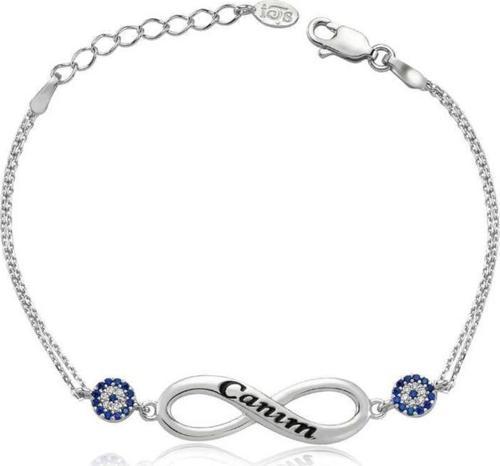 925 Ayar Gümüş Sonsuzluk Canım Yazılı Bileklik