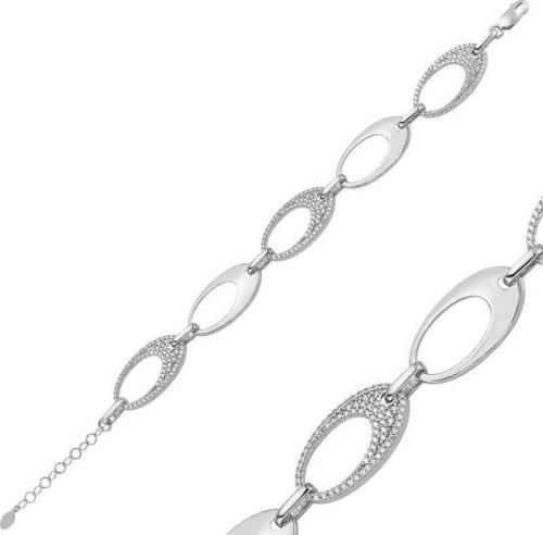 925 Ayar Gümüş Taşlı Oval Bileklik
