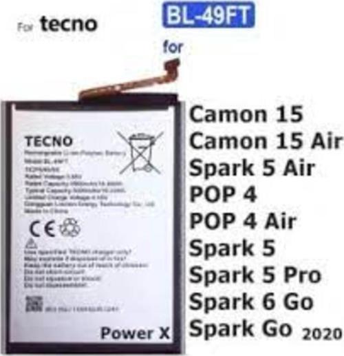 Tecno Spark 5 Pil Batarya BL-49 FT