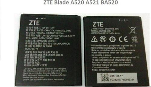 Zte Blade A520 A521 Ba520 Batarya Pil Li3824T44P4H716043 2400 Mah