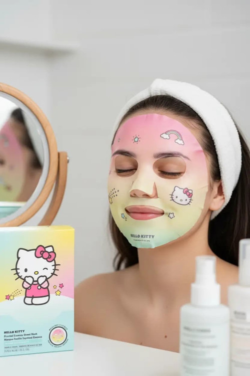 Lisanslı Hello Kitty Besleyici Kağıt Yüz Maskesi – Eğlenceli ve Pratik Bakım