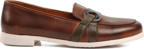 9090 Taba Hakiki Deri Kadın Casual Ayakkabı