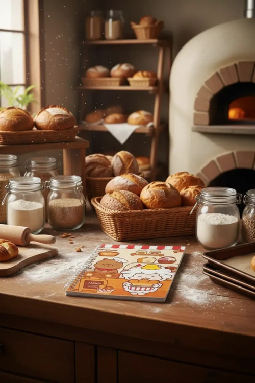 Pişirme Serisi A5 Telli Not Defteri (Kapibara & Cici Cook)