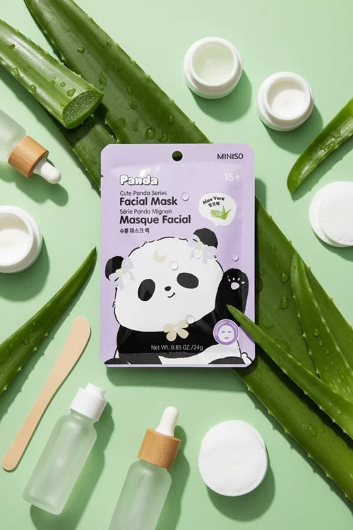 Lisanslı Sevimli Panda Serisi Yüz Maskesi – Ferahlatıcı Aloe Vera Özlü