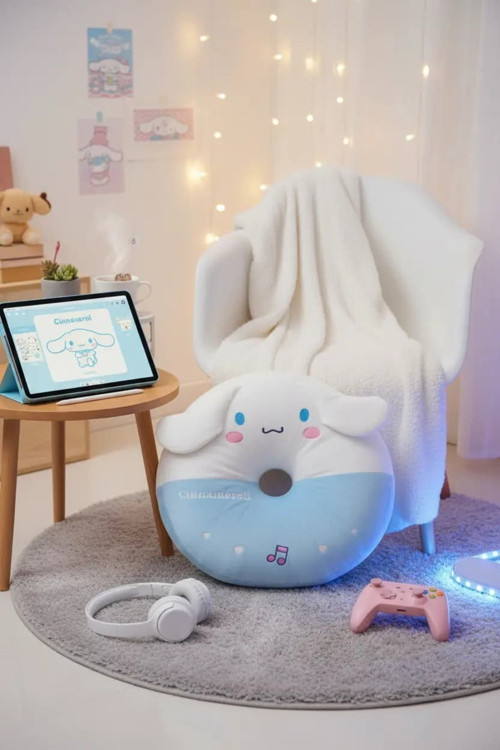 Lisanslı Cinnamoroll Oturma Minderi Yumuşak Konforlu Dekoratif Tasarım 36x40 Cm