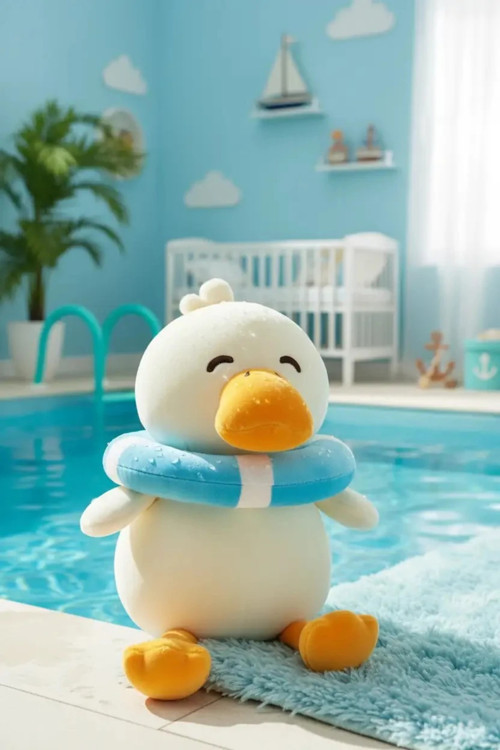 Lisanslı Dalış Ördeği Serisi Yüzme Simitli Peluş Oyuncak – 24 cm