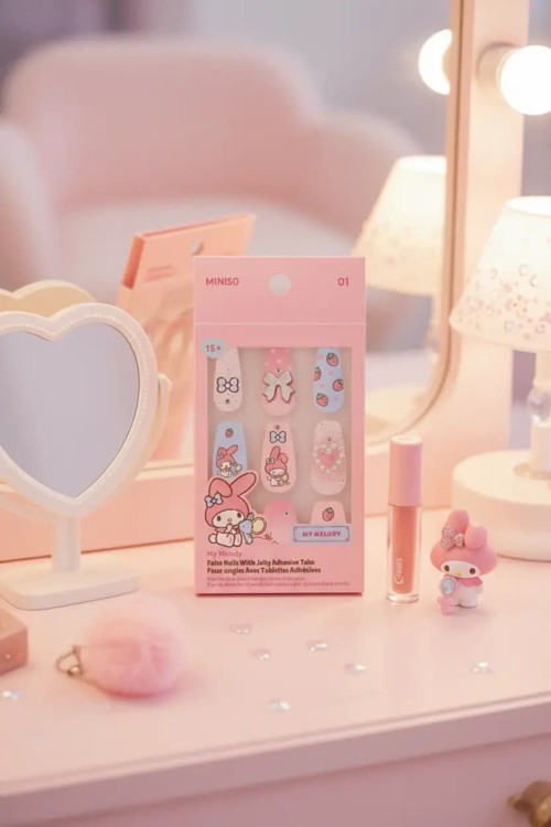 Sanrio Lisanslı Jel Yapışkanlı Takma Tırnak – Pembe Mavi Şık Tasarım Model 01
