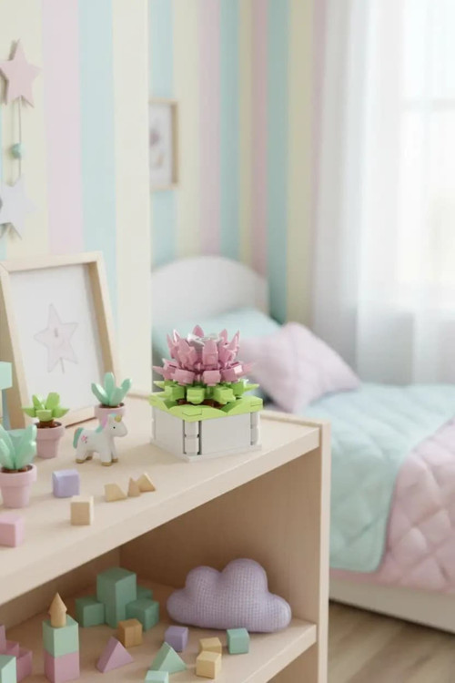 Lisanslı Sukulent Yapı Oyuncak Seti – Çiçeklerin Dili Love Song Of Herbs Dekoratif Model