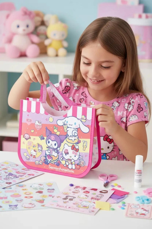 Sanrio Lisanslı Tatlı Serisi DIY Kendin Yap Çapraz Çanta Seti – Kişiselleştirilebilir Tasarım ve Dayanıklı PVC Naylon Malzeme Aktivite Seti 55 Cm