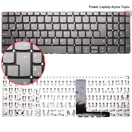 Lenovo Ideapad V145-15ast 81mt001ktx 81mt001ltx Klavye Füme Renk Tuş Takımı