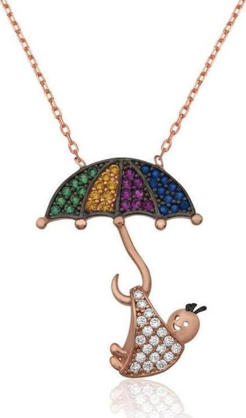 Gümüş Doğan Bebek Kolye