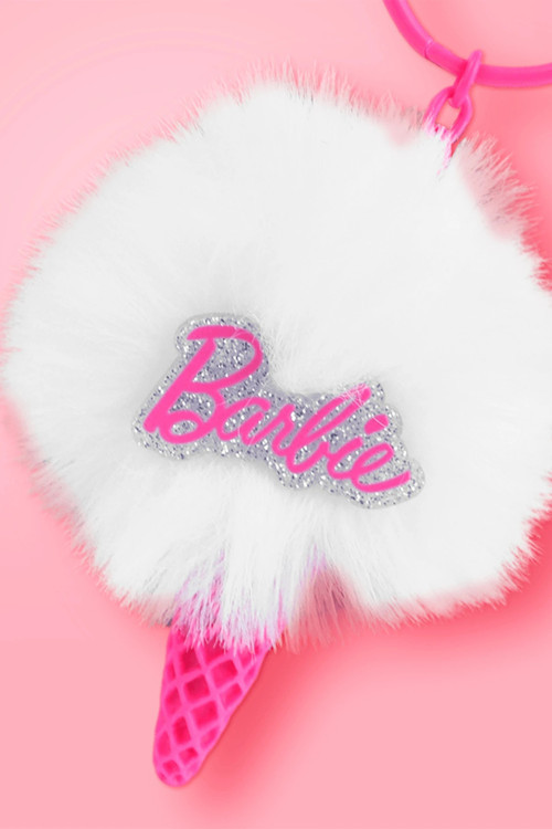 Barbie Lisanslı Peluş Dondurma Figürlü Anahtarlık – Yumuşak Çanta Süsü 11 Cm