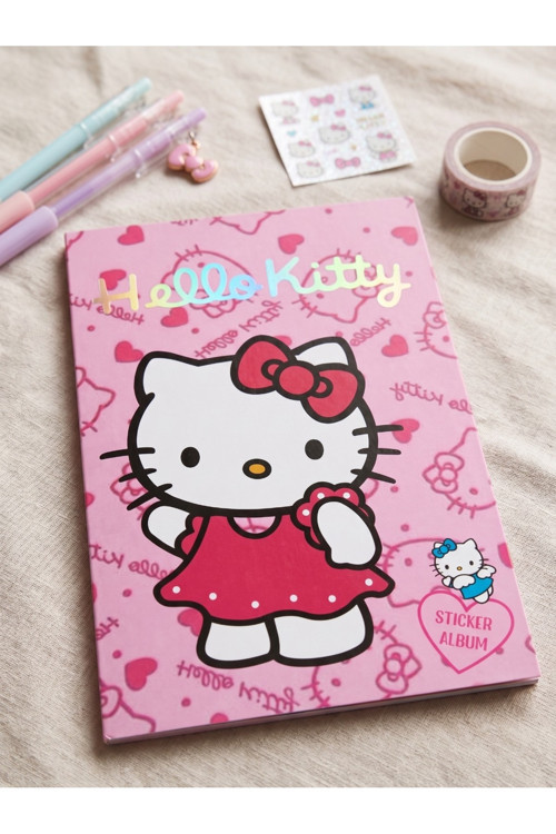 16 Sayfa Sevimli Kedi Temalı Sticker Defteri - Pembe Kawaii Çıkartma ve Ajanda Süsleme Seti
