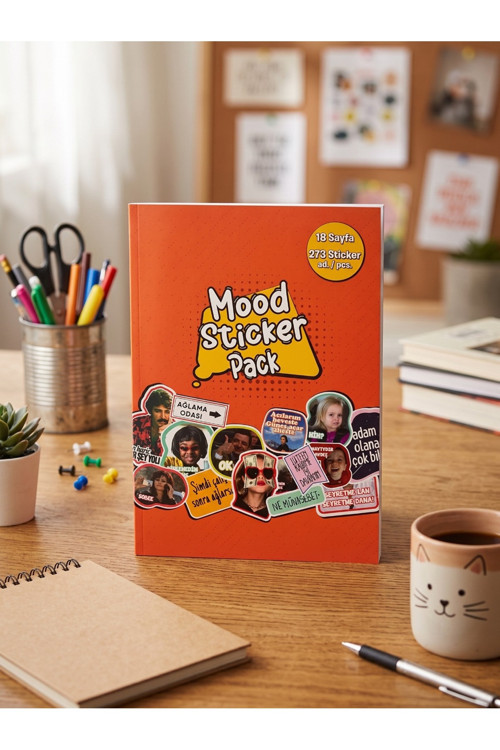 Mood Sticker Pack, Komik Sözler ve Replikler Sticker Defteri - Ajanda, Laptop ve Defter Çıkartma Seti - Eğlenceli Motto ve Ruh Hali 8 Sayfa 273 Adet Sticker