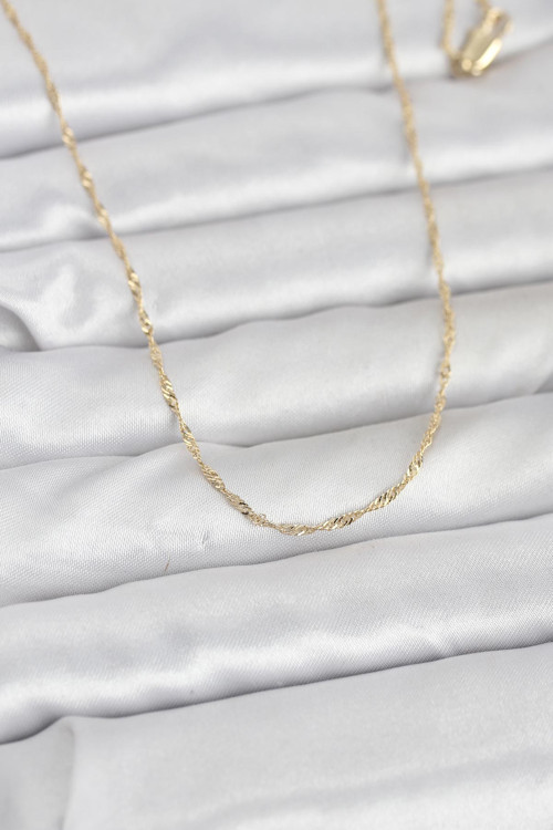 CM 14K Gold Renk Burgu Model 60 cm Kadın Kolye TJ-BKO10942