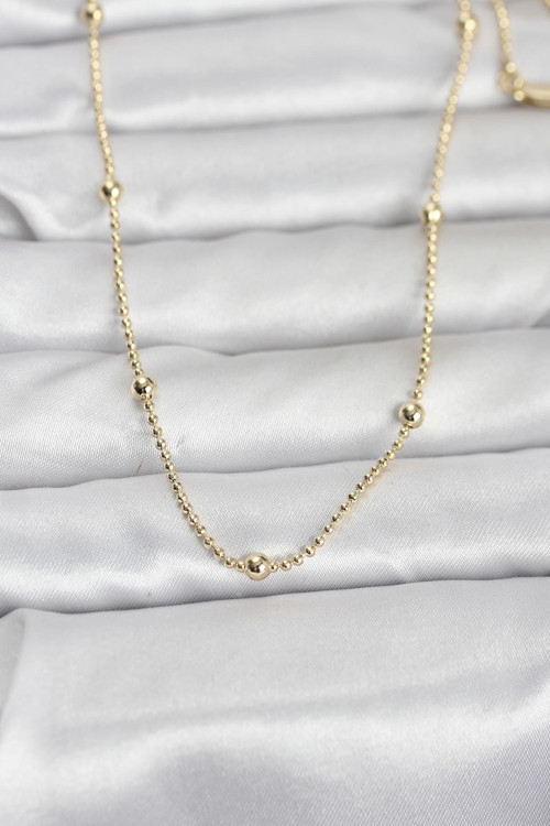 CM 14K Gold Renk Top Zincir 60 cm Kadın Kolye TJ-BKO10960