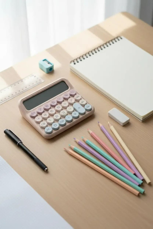Lisanslı Basic Serisi 12 Haneli Hesap Makinesi Pembe – Pratik Masaüstü Hesap Makinesi