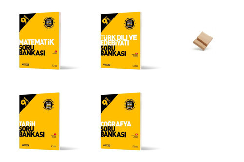 Hız 9. Sınıf Maarif Matematik Edebiyat Tarih ve Coğrafya 4lü Set Soru Bankası + Telefon Standı
