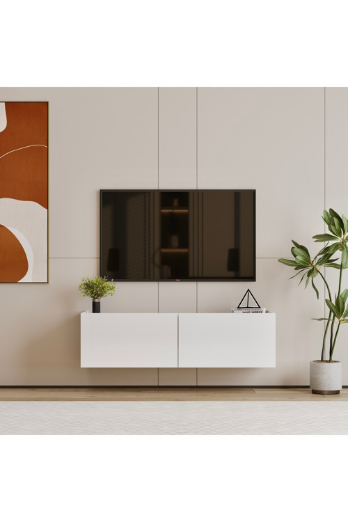 Hitit Beyaz Tv Ünitesi 120 Cm (100% Mdf)