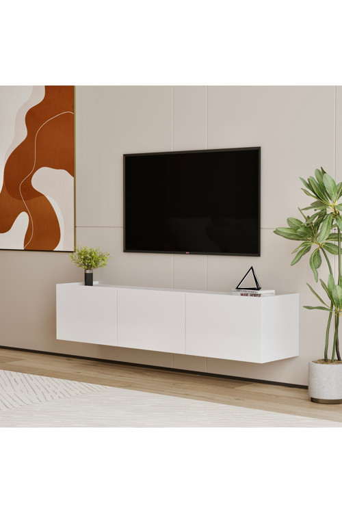 Hitit Beyaz Tv Ünitesi 140 Cm (100% Mdf)