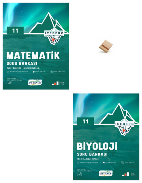 Okyanus 11. Sınıf Iceberg Matematik ve Biyoloji Soru Bankası + Telefon Standı
